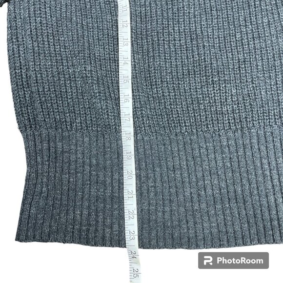 Women's Dark‎ Gray Crew Neck Cable Knit Raglan Sweater- Size M - Picture 4 of 7
